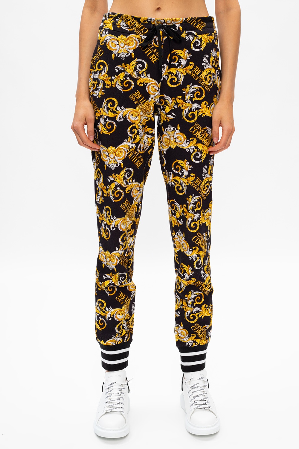 Logo Embroidered Jeans Black | VERSACE US